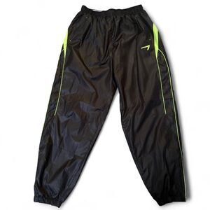 Line7 Vintage Black/Lime Windbreaker Joggers XL — Mesh Lined, Unisex Fit